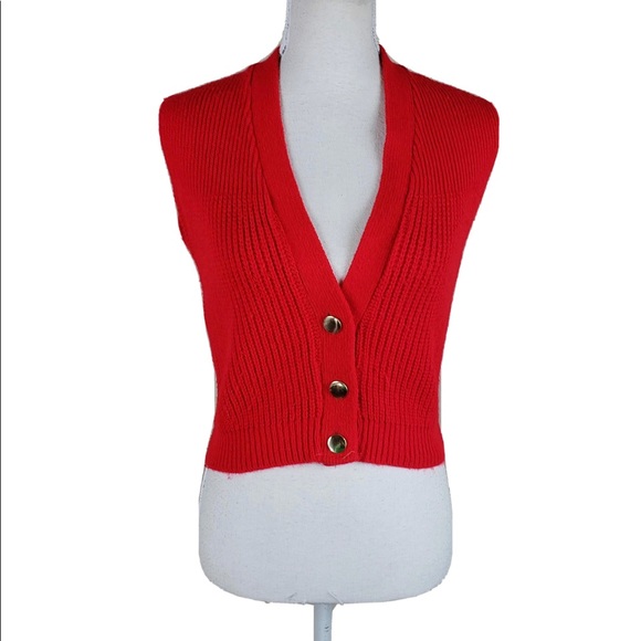 cropped v neck sweater vest